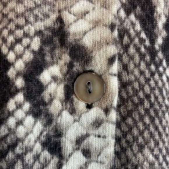 JONES NEW YORK WOMENS COTTTON BLEND CARDIGAN BLACK GRAY WHITE SNAKESKIN SIZE XL - Picture 6 of 7